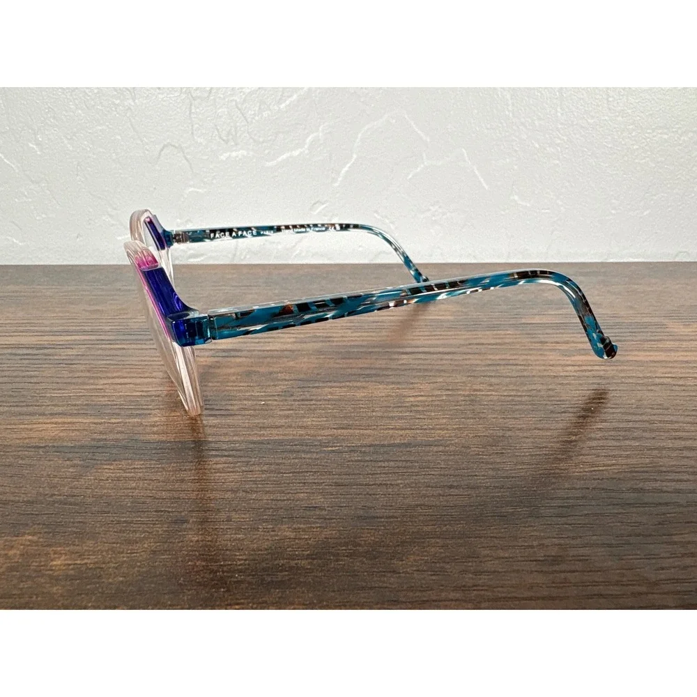 Face a Face Paris Moves 2 Eyeglasses Clear Blue Magenta Cat Eye Frames 52-17-142